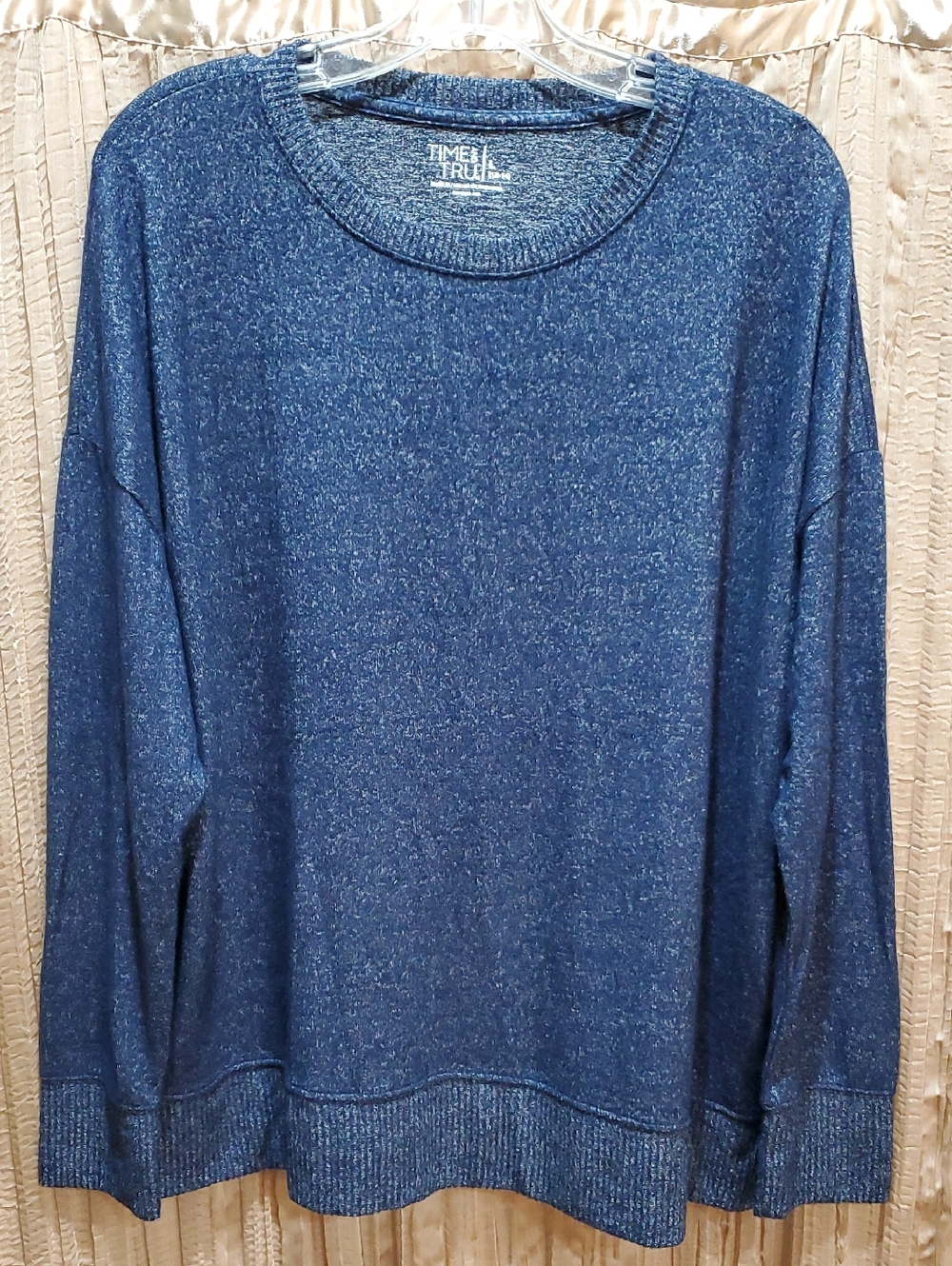 NWOT Time & Tru Blue Lightweight Crewneck Sweater Women's Large